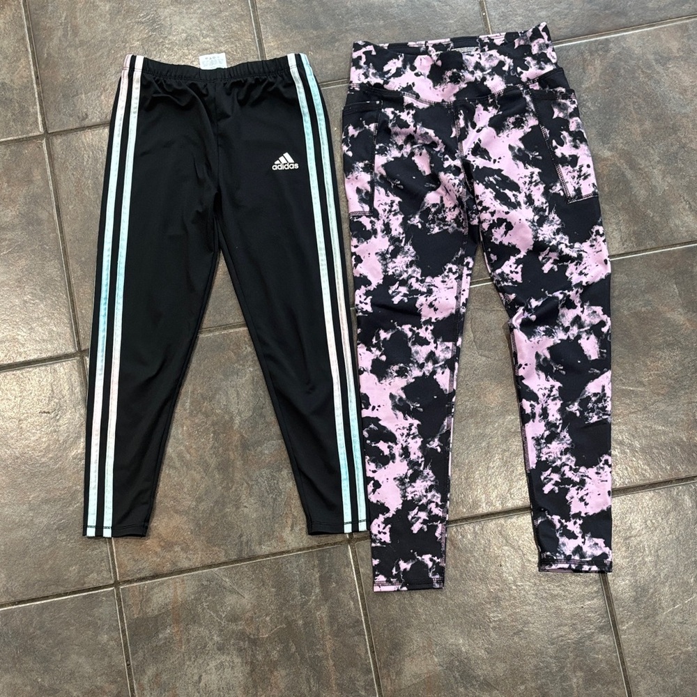 TWO PAIRS Girls Athletic Leggings NWOT